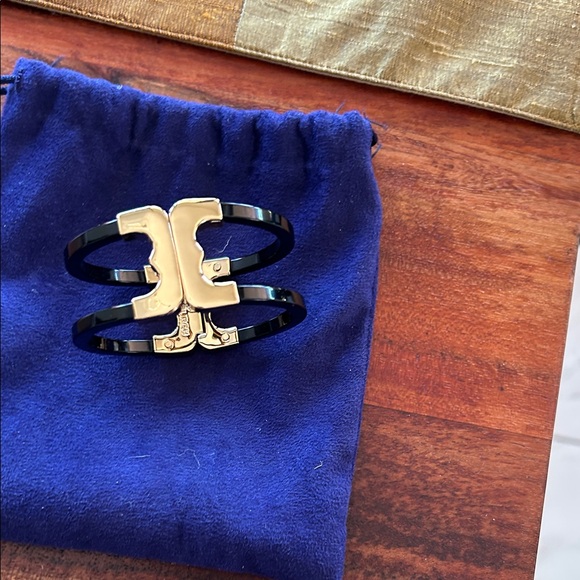 Tory Burch Black and Gold Double Band Bracelet - Picture 1 of 2